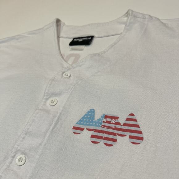 Marshmello Baseball Jersey Mens Size XL White EDM Music Electronica Mellogang - Picture 7 of 16